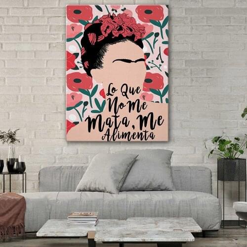 Abstract Mexican Woman Floral Canvas Painting Art Nordic Posters and Prints Wall Pictures for Living Room Decoration Frameless