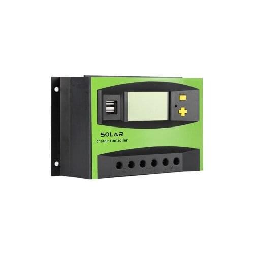 ALLMEJORES 30A DC 12V/24V Auto Solar Charger controller Solar Panel battery charger regulator with LCD Display and Dual 5V USB