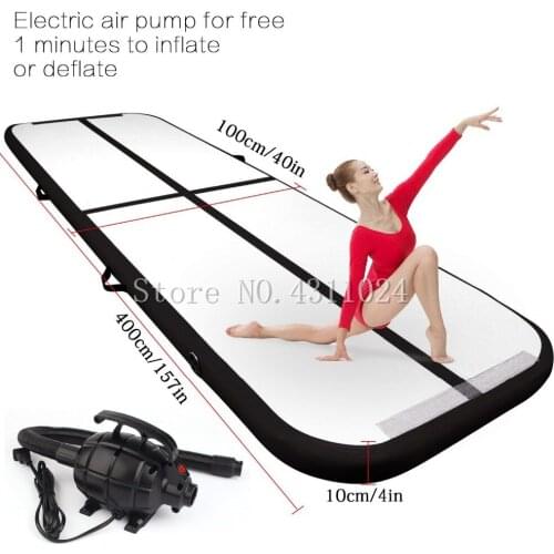 Free Shipping Free pump 4*1*0.1m Inflatable Air Track Tumbling Mat Inflatable Gymnastics Airtrack For Practice Gymnastics