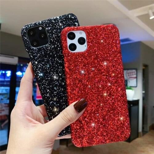 Bling Glitter Sequin Case For iPhone 12 Pro Max XS Max Matte PC Hard Case For iPhone 11 7 7 Plus 6 6S 8 8plus Phone cover Coque