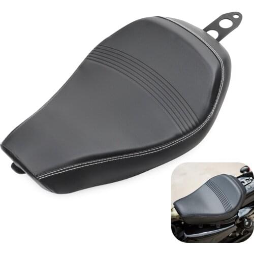Motorcycle Black Driver Front Leather Pillow solo Seat Cushion For Harley Sportster XL 1200 883 72 Forty Eight 2016-2020