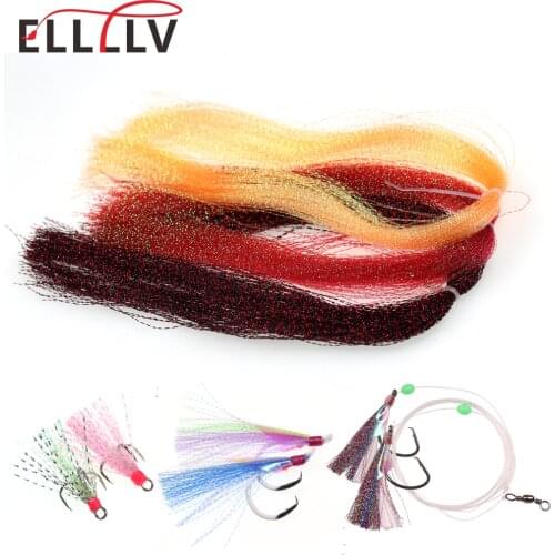 Saltwater Fishing Rig Tying Material Jig Assist Hook Lure Making Material UV Holographic Tinsel Crystal Flash 29 Colors