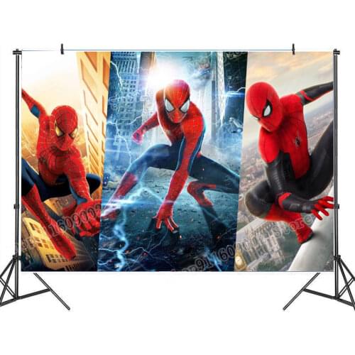 Marvel Series Backdrops Spiderman Backdrop Photography Props Backgrounds Baby Shower Party Boy Photoshoot Cloth Birthday Gift