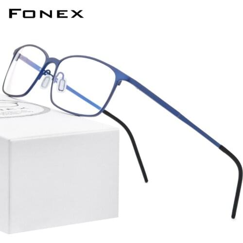 FONEX Pure Titanium Eyeglasses Frames for Men Square Prescription Glasses 2020 New Vintage Optical Korean Eyewear Women 8551