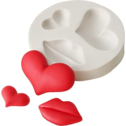 Lips & Love Moulds Fondant Cakes Decorating Tools Silicone Molds Sugarcraft Chocolate Baking Tools For Cakes Gumpaste Form
