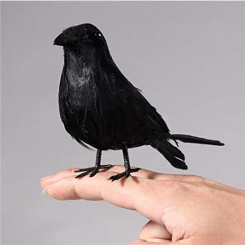 Simulation Animal Model Decoration Artificial Crow Black Bird Raven Prop Scary Decoration for Party Supplies High Quality