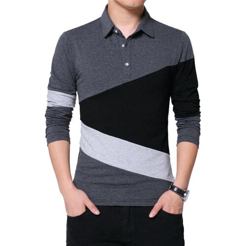 Autumn Fashion Collar Color Patchwork Mens t-shirt Long Sleeve Tshirt Men Clothes 2020 Large size 5XL