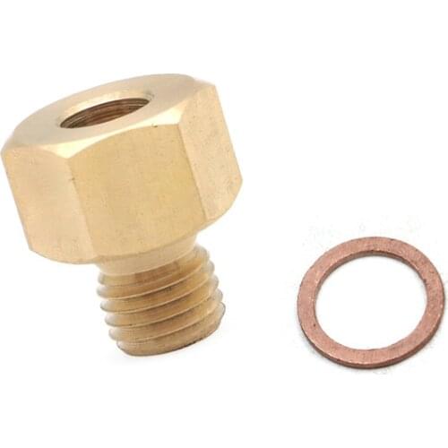 A Set 1/8 in. NPT to M12 x 1.5 Metric Adapter Electric Temperature Oil Pressure Gauges Brass With Gasket