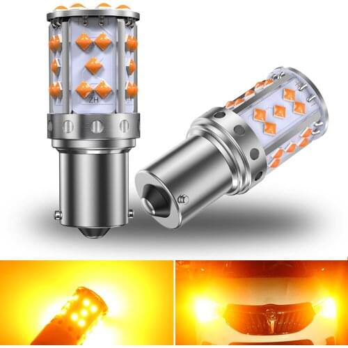 A pack High Quality 1156 BA15S LED Bulb P21W PY21W BAU15S T20 7440 W21W LED Lamp For Car Turn Signal Light orange 35smd DC12V