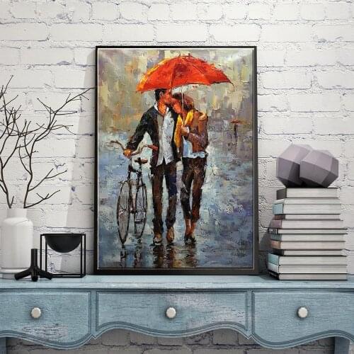 New DIY diamond painting red umbrella bicycle cross stitch 3D diamond full stone embroidery diamond mosaic home decoration