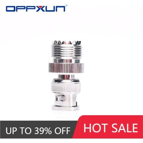 OPPXUN 1Pcs BNC Male Plug to UHF SO239 Female Jack RF Adapter Connector Coaxial For Radio Antenna High Quanlity
