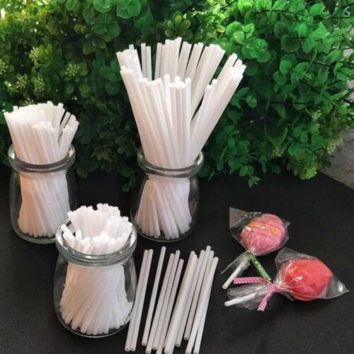 100pcs/set Disposal Lollipop Sticks Candy Pops Plastic Sucker Tubes Sticks Tools
