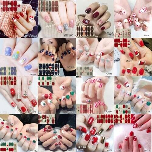 Nail art Full-Cover Sticker Sheet 14tips Sticker Polish Sticker Christmas Series Snowflake YMX304-319