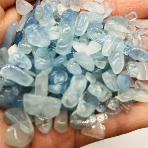 Natural crystal stone Aquamarine Protolith Tumbled Stone Healing Reiki Crystal Chakra Home Decor Garden Flower Decorative
