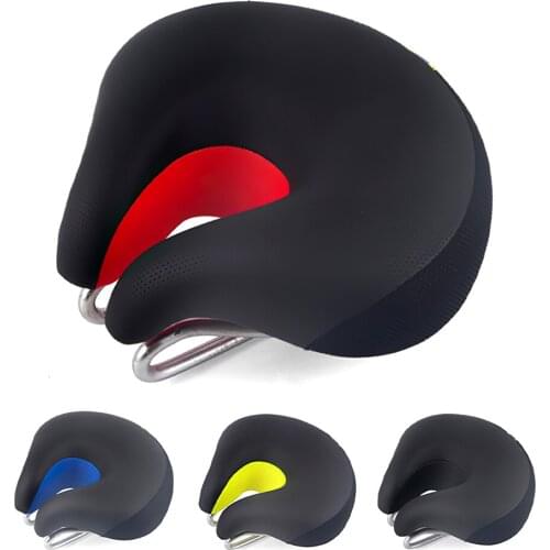 Bicycle Noseless Saddle Mountain Bike Seat Thickening Armless Saddle PVC Eco-friendly Leather Bicycle Magic Cushion Cycling Part