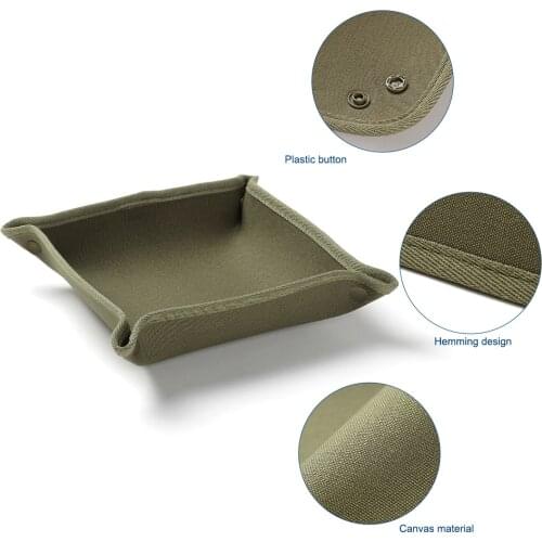 Outdoor Folding Canvas Travel Storage Box Desktop Jewelry Sundries Makeup Lipstick Folding Tray Durable Outdoor Camping Bucket