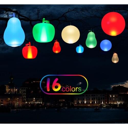 LED PVC Inflatable Fruit Shape Landscape Light Glow Remote Control Yard Lantern Pool Night Lamp Waterproof Inflatable Hanging
