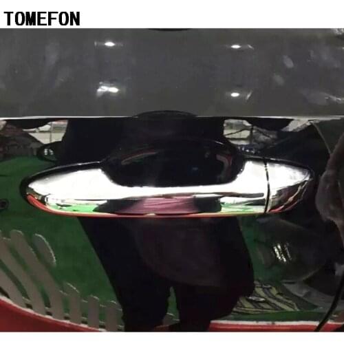 TOMEFON ABS Chrome Side Door Handle Cover With Holes Door Handle Car Styling For Toyota Highlander Kluger 2014 2015 8pcs/set