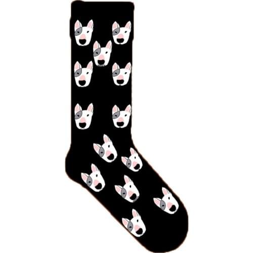 Women bull terrier meme socks lady cotton socks with dog 50pairs N9I8K6