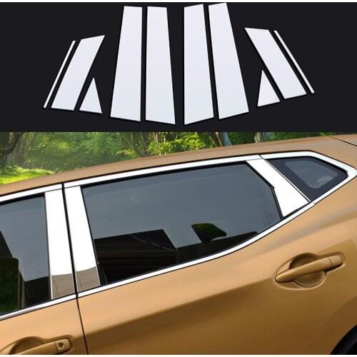 For Nissan Qashqai J11 2016 2017 2018 2019 Stainless Steel Car Window Pillar Post Covers Trim Sticker External Accessories 10Pcs