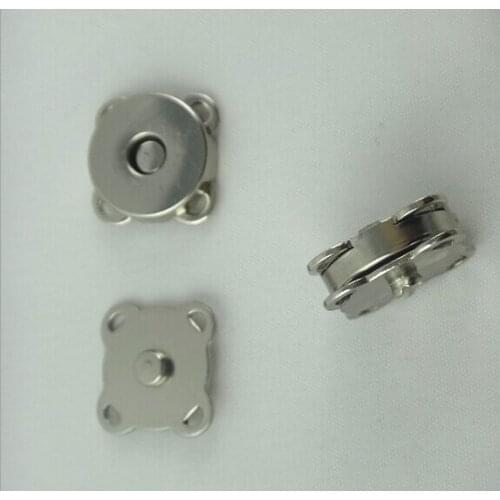 100 Sets 10*2mm Silver Tone Metal Magnetic Snaps Bag Purse Clasp Button,Sew-on magnetic clasp Metal Button Fastener Sewing Craft