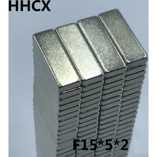 100pcs/lot magnet 15x5x2 N35 Strong Square NdFeB Rare Earth Magnet 15*5*2 Neodymium Magnets for moto