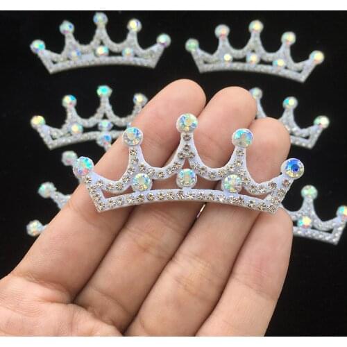 15pcs Diamond Crown Woman Patches Rhinestones Crystal Appliques for Craft Clothes Bag Shoe Decoration DIY Hair Clip Accessories