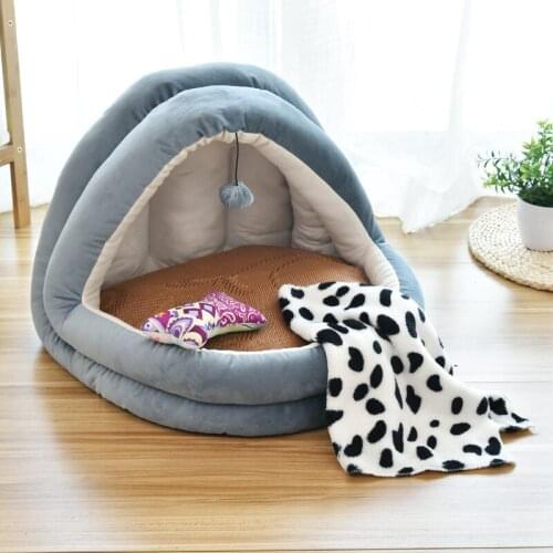 2020 New Warm Plush Indoor Cat House Kennel Dog Bed Mat Cushion for Dogs Cat Thick Cushion Sofa Beds Pads Pet Product Pet Houses