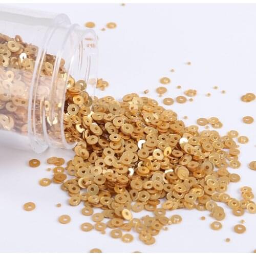 3000Pcs/Bag 3mm Matt Golden Flat Round Loose Sequins Paillettes Sewing Wedding Craft Children DIY Women Garments Accessories