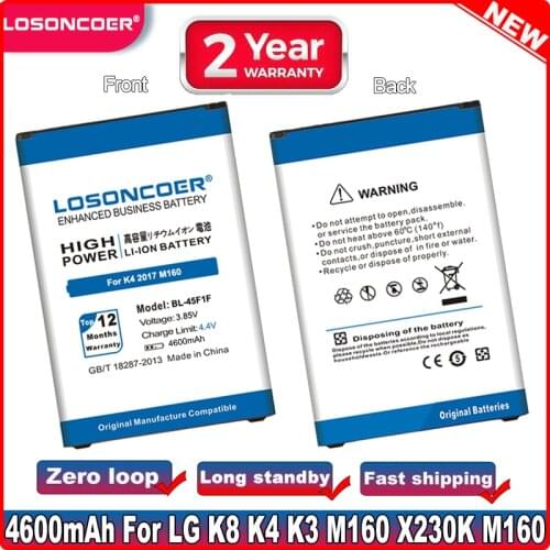 LOSONCOER 4300mAh BL-45F1F Battery for LG k8 K4 K3 M160 LG Aristo MS210 X230K M160 X240K LV3 X240F (2017 version K8) Battery