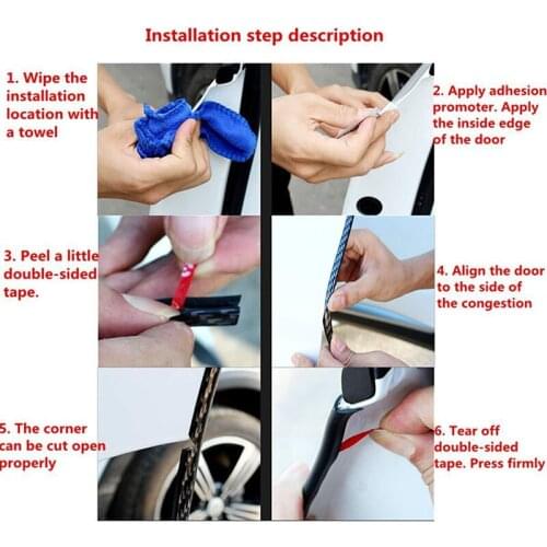 Accessory Seal Strip Car Molding Protector Trim Universal 5m Carbon Fibe