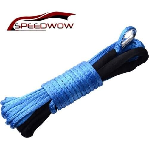 SPEEDWOW Offroad Accessories Synthetic Fiber Winche Tow Rope 7500-7700lbs/3.5t Winch Rope Cable Line With Hook For ATV UTV 15M