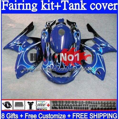 YZF-600R For YAMAHA YZF 600R 1996 1997 1998 1999 2000 2001 38MC.142 YZF600R Thundercat 96 97 98 99 00 01 02 Blue flames Fairings