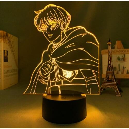 Anime Lamp Attack on Titan 4 Armin Arlert Figure for Bedroom Decor Night Light Kids Birthday Gift Shingeki No Kyojin 3d Light