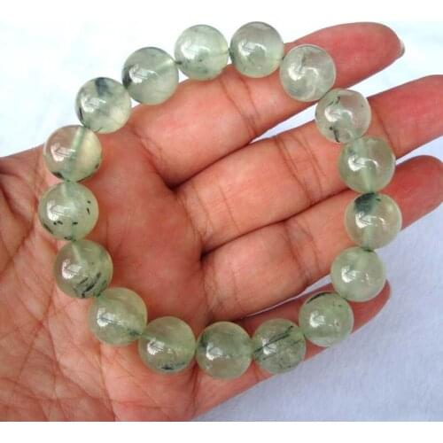 Free Shipping Natural Prehnite Round 12.5mm Beads Stretch Bracelet Women Jewelry Accessories Weddings Parties Birthday Gift