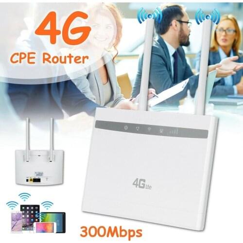 Unlocked CAT4 300Mbps 4G LTE Wireless Router Dual-Band RJ-45 Port SIM Card Slot