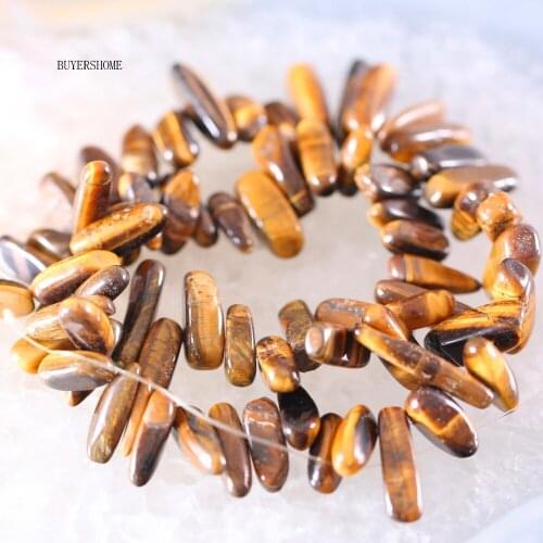 BUYERSHOME DIY Bracelet Necklace Jewelry Accessories Making 6-20MM Natural Stone Gold Tigers Eye Teeth loose Beads 15.5"S020