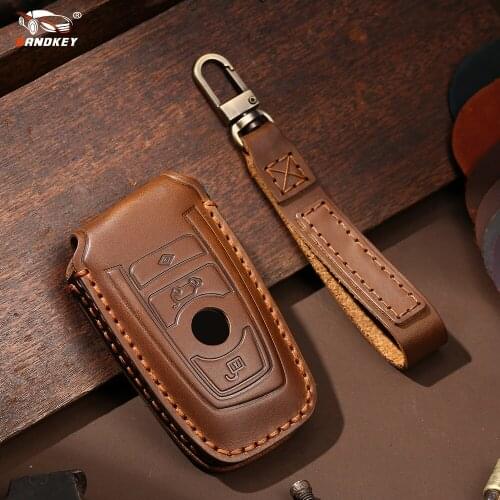Dandkey Car Key Case For BMW 520 525 f30 f10 F18 118i 320i 1 3 5 7 Series X3 X4 M3 M4 M5 Leather Protection Remote Key Shell