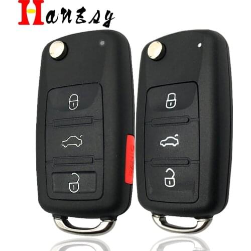 3 4 Button Remote Key Case For Volkswagen VW Touareg Golf 6 7 4 MK6 Tiguan Polo Replacement Car Folding Flip Key Fob Cover shell