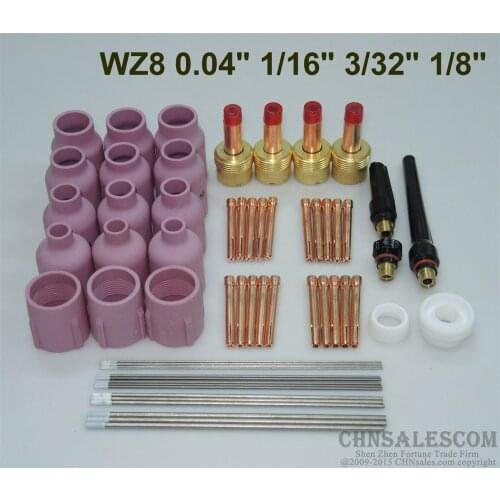 CHNsalescom 60 pcs TIG Torch Large Gas Lens WP-17/18/26 WZ8 Tungsten 0.04" 1/16" 3/32" 1/8"