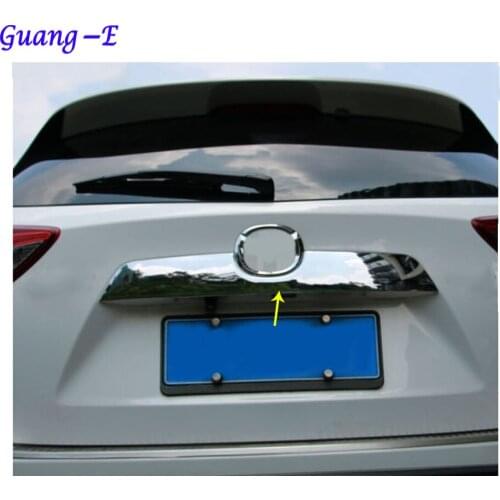 For Mazda CX-5 CX5 2013 2014 2015 2016 Car Body Cover Detector ABS Chrome Rear Door Trunk Tailgate Frame Plate Trim Lamp 1pcs