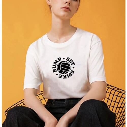 Volleyball Women T Shirt Casual Cotton Hipster Funny T-shirt Black White Summer Casual T-shirt Women Loose T Shirts Women Tops