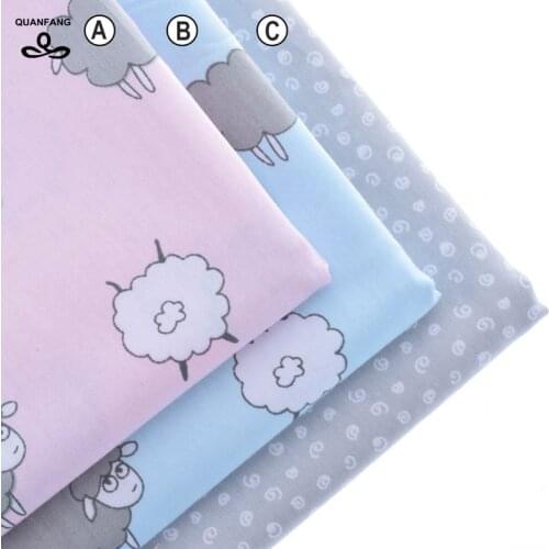 Cotton Printed Fabric Patchwork For Sewing Quilt Scrapbooking Tissue Pattern Needlework Material Curtain Cloth Sheep Set