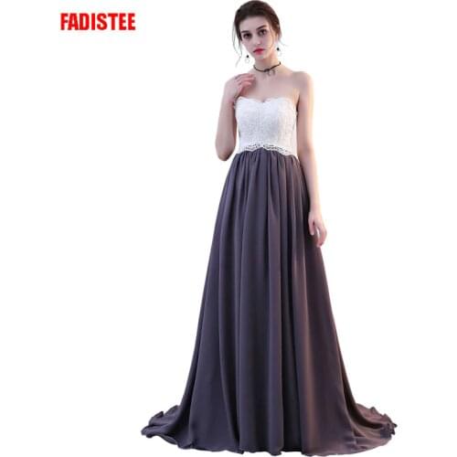 FADISTEE New arrival elegant evening dresses classical strapless formal prom party lace chiffon dress lace-up vestidos de festa