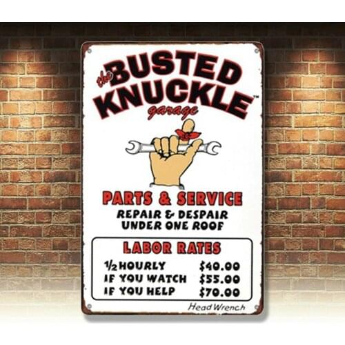 Metal Tin Sign parts service garage Decor Bar Pub Home Vintage Retro Poster