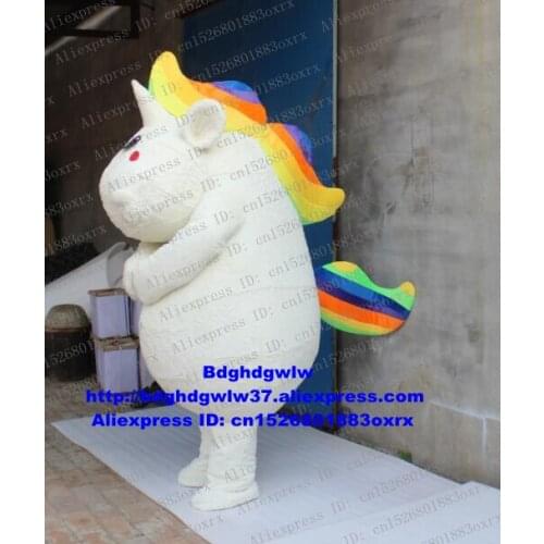 Single Angle Horse UNIMON Unicorn Rainbow Pony Mascot Costume Character Corporate Image Film Theme zx2424