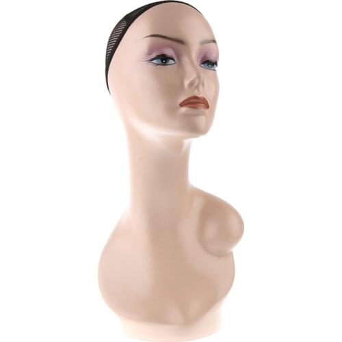 Plastic Female Mannequin Head Wig Hat Jewelry Display Model Stand Manikin