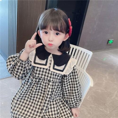 Dress For Girls Plaid Pattern Kids Party Dresses For Girls Casual Style Kid Dress Spring Autumn Kids Costume