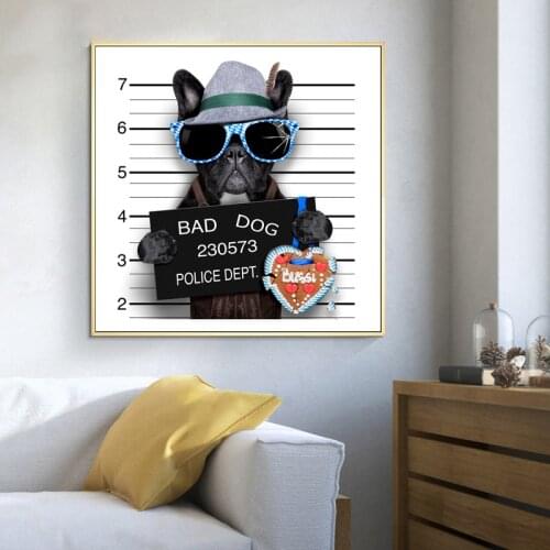 Bad Dog Bulldog Golden Retriever Canvas Paintings Funny Animal Posters Decoration Modern Bedroom Wall Picture Print Home Decor