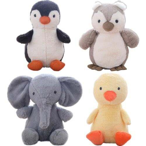 Animal Plush Toys Elephant Chick Duck Owl Penguin Doll Toy Baby Accompany Kids Sleeping Soft Cute Stuffed Doll Festival Gifts